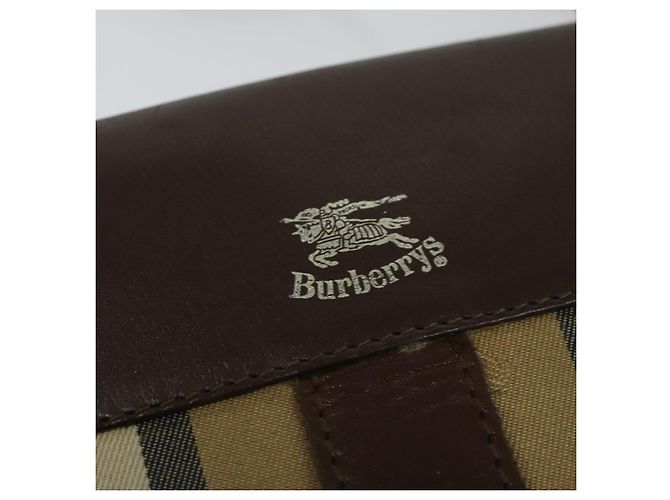 Autre Marque Borsa a Spalla Burberrys Nova Check in Tela e Pelle Beige Oro Auth yk18913 D'oro - vista 14