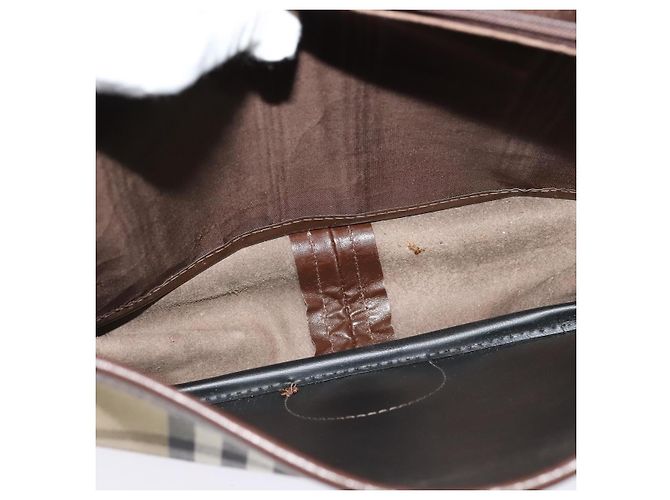 Autre Marque Borsa a Spalla Burberrys Nova Check in Tela e Pelle Beige Oro Auth yk18913 D'oro - vista 17