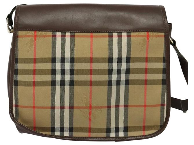 Autre Marque Borsa a Spalla Burberrys Nova Check in Tela e Pelle Beige Oro Auth yk18913 D'oro - vista 3