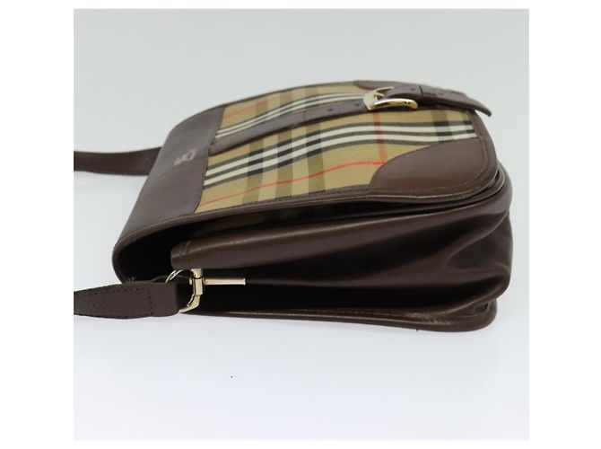 Autre Marque Borsa a Spalla Burberrys Nova Check in Tela e Pelle Beige Oro Auth yk18913 D'oro - vista 4