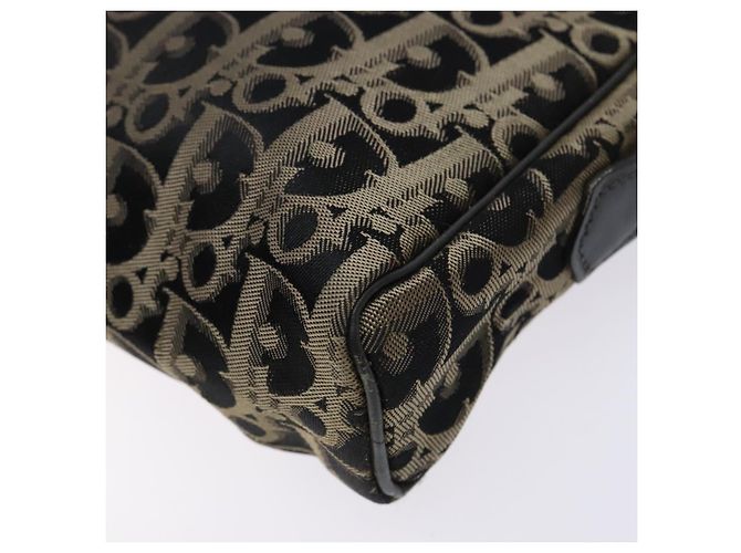 Borsa a Spalla in Tela Trotter Christian Dior Nero Oro Auth BA4192 D'oro - vista 10