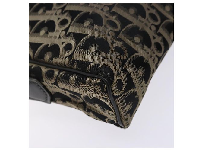 Borsa a Spalla in Tela Trotter Christian Dior Nero Oro Auth BA4192 D'oro - vista 11