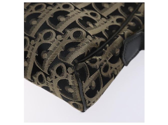 Borsa a Spalla in Tela Trotter Christian Dior Nero Oro Auth BA4192 D'oro - vista 12