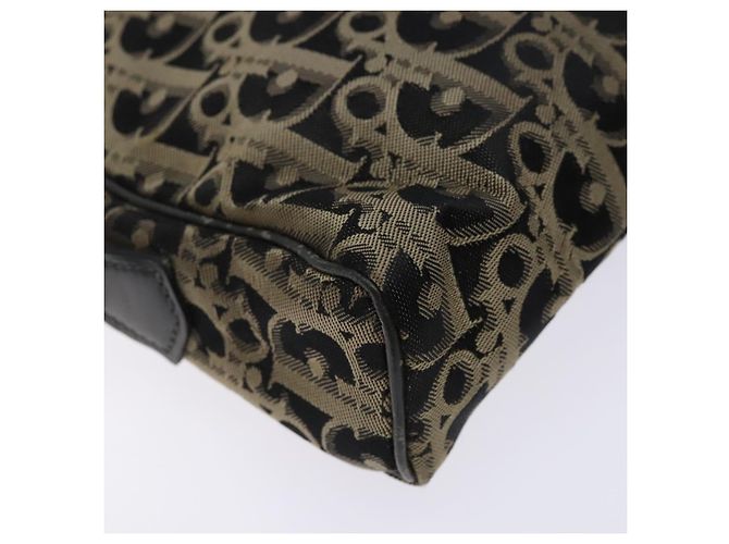 Borsa a Spalla in Tela Trotter Christian Dior Nero Oro Auth BA4192 D'oro - vista 13