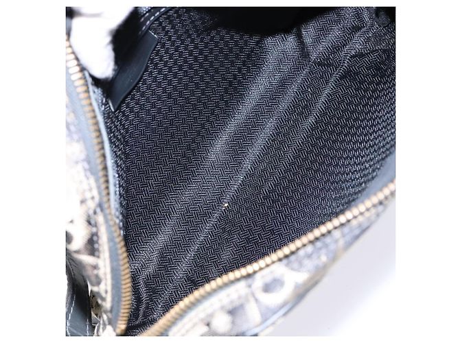 Borsa a Spalla in Tela Trotter Christian Dior Nero Oro Auth BA4192 D'oro - vista 16