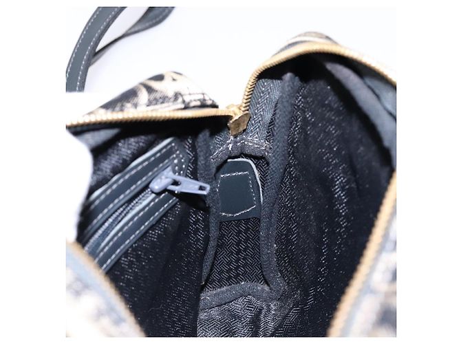Borsa a Spalla in Tela Trotter Christian Dior Nero Oro Auth BA4192 D'oro - vista 17