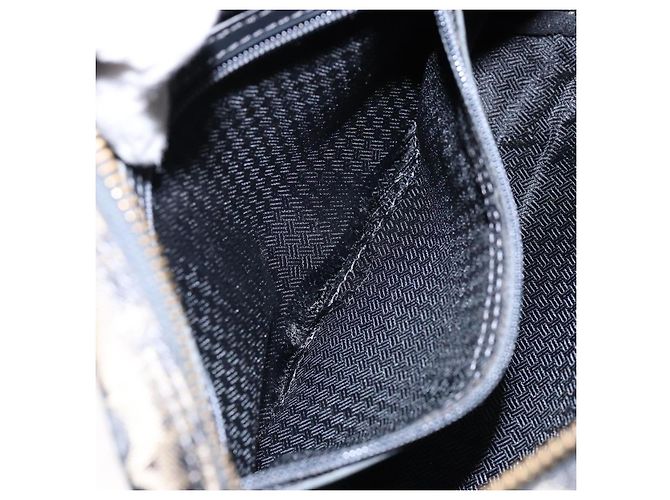 Borsa a Spalla in Tela Trotter Christian Dior Nero Oro Auth BA4192 D'oro - vista 19