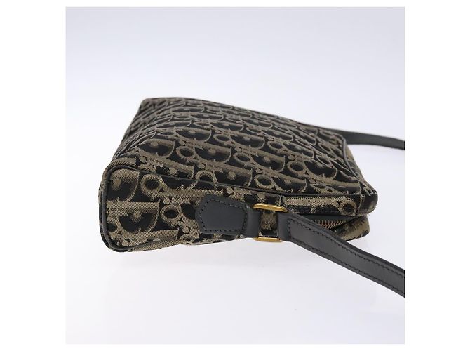 Borsa a Spalla in Tela Trotter Christian Dior Nero Oro Auth BA4192 D'oro - vista 4