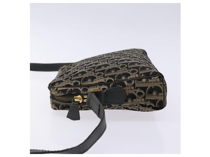 Borsa a Spalla in Tela Trotter Christian Dior Nero Oro Auth BA4192 D'oro - vista 5