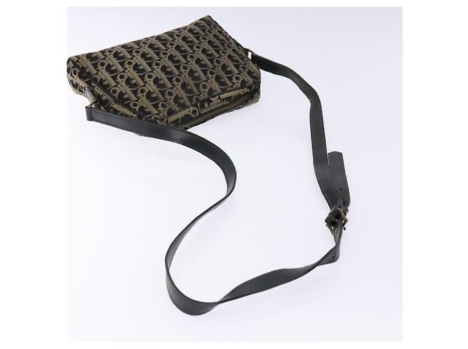 Borsa a Spalla in Tela Trotter Christian Dior Nero Oro Auth BA4192 D'oro - vista 7