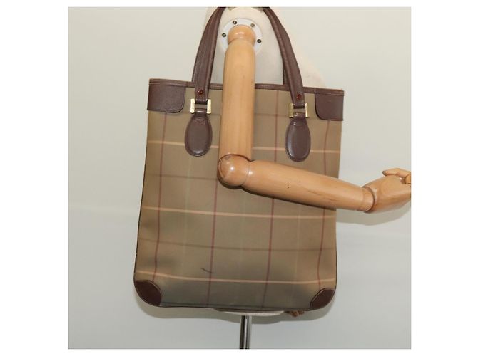 Autre Marque Borsa Tote Burberrys Nova Check in tela beige oro Auth ep9944 D'oro - vista 19