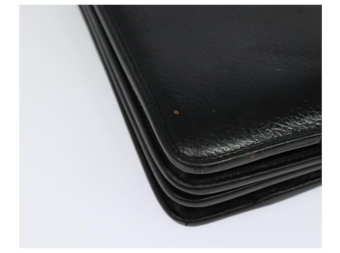 Borsa da lavoro in pelle nera e argento Gianni Versace Auth bs28153 Nero - vista 12