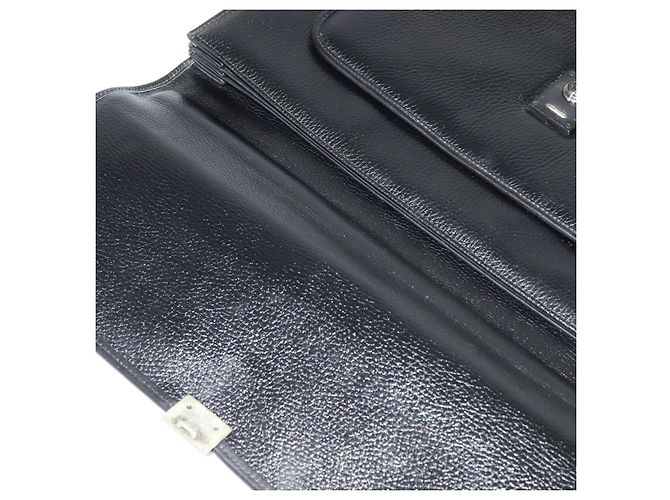 Borsa da lavoro in pelle nera e argento Gianni Versace Auth bs28153 Nero - vista 15