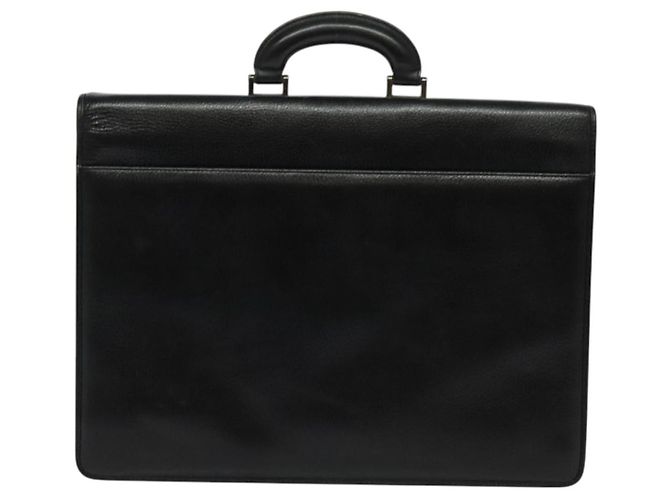 Borsa da lavoro in pelle nera e argento Gianni Versace Auth bs28153 Nero - vista 3