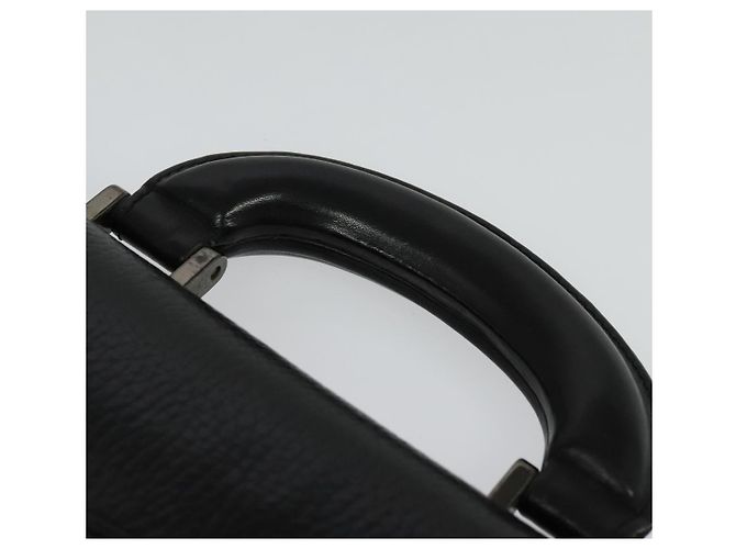 Borsa da lavoro in pelle nera e argento Gianni Versace Auth bs28153 Nero - vista 8