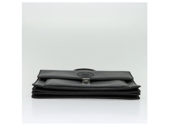Borsa da lavoro in pelle nera e argento Gianni Versace Auth bs28153 Nero - vista 9
