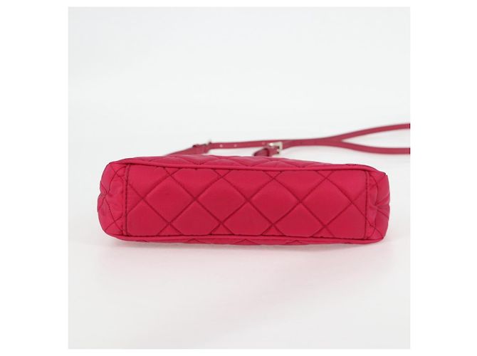 PRADA Borsa a Catena Nylon 2in1 Rosa Argento Auth 135510V - vista 10