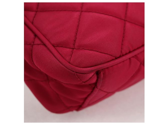 PRADA Borsa a Catena Nylon 2in1 Rosa Argento Auth 135510V - vista 11