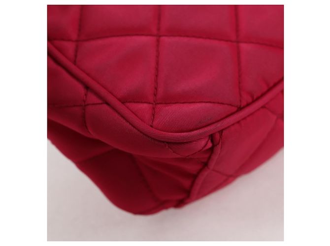 PRADA Borsa a Catena Nylon 2in1 Rosa Argento Auth 135510V - vista 13