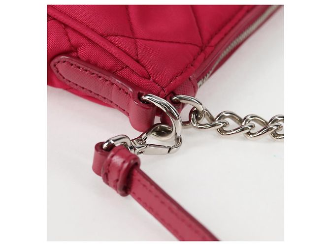 PRADA Borsa a Catena Nylon 2in1 Rosa Argento Auth 135510V - vista 15