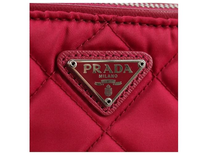 PRADA Borsa a Catena Nylon 2in1 Rosa Argento Auth 135510V - vista 16