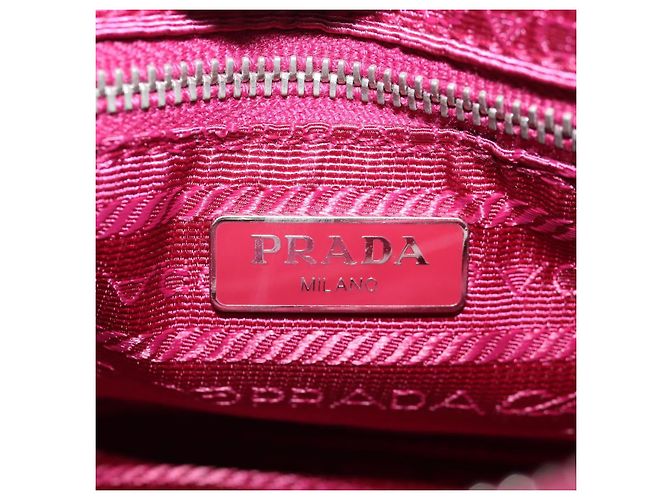 PRADA Borsa a Catena Nylon 2in1 Rosa Argento Auth 135510V - vista 18