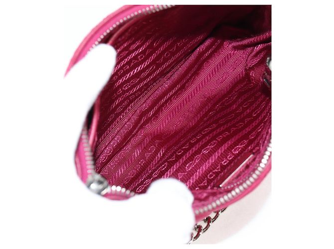 PRADA Borsa a Catena Nylon 2in1 Rosa Argento Auth 135510V - vista 19