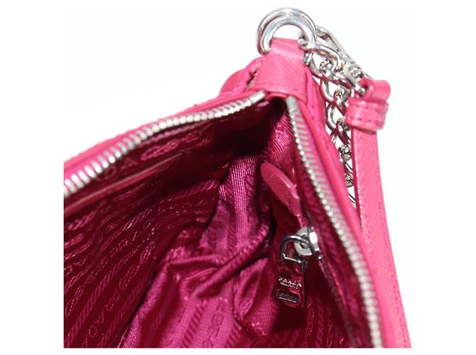 PRADA Borsa a Catena Nylon 2in1 Rosa Argento Auth 135510V - vista 20