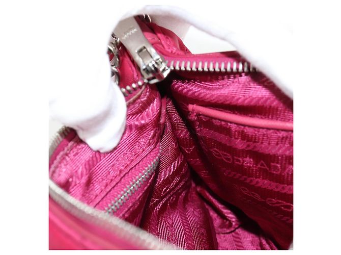 PRADA Borsa a Catena Nylon 2in1 Rosa Argento Auth 135510V - vista 21