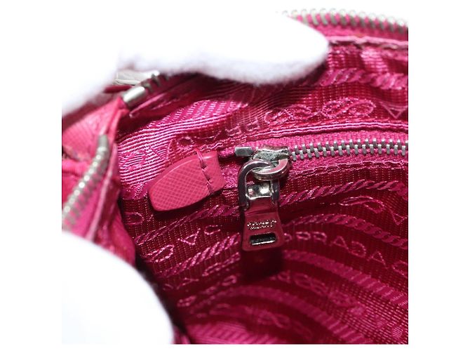 PRADA Borsa a Catena Nylon 2in1 Rosa Argento Auth 135510V - vista 22