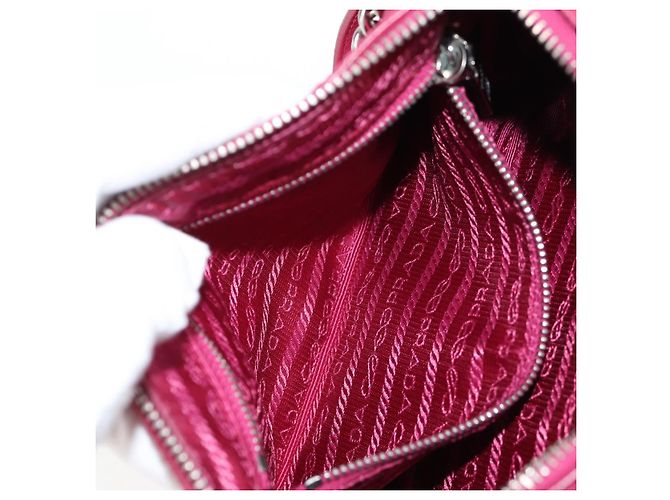 PRADA Borsa a Catena Nylon 2in1 Rosa Argento Auth 135510V - vista 23