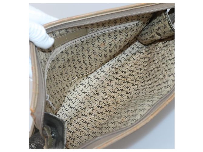 SAINT LAURENT Borsa Clutch 2Set Beige Marrone oro Auth am8873 D'oro - vista 9