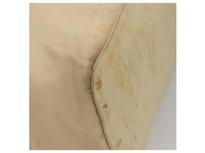 PRADA Borsa a mano in nylon beige argento autentica bs28225 - vista 11