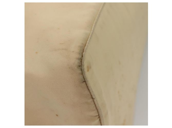 PRADA Borsa a mano in nylon beige argento autentica bs28225 - vista 13