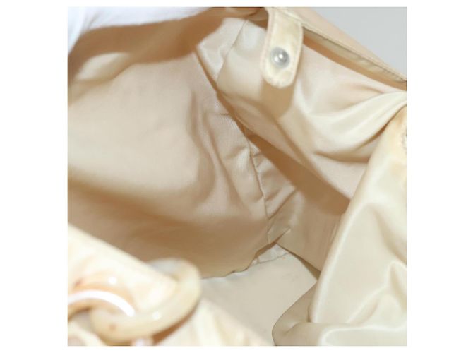 PRADA Borsa a mano in nylon beige argento autentica bs28225 - vista 19