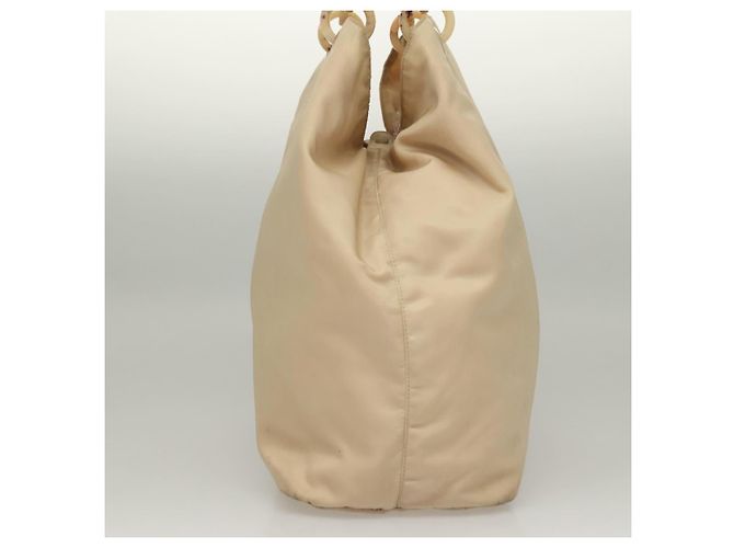 PRADA Borsa a mano in nylon beige argento autentica bs28225 - vista 5