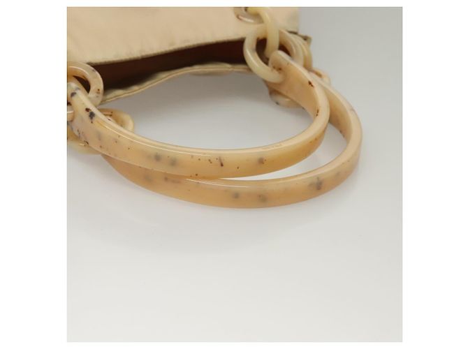 PRADA Borsa a mano in nylon beige argento autentica bs28225 - vista 8
