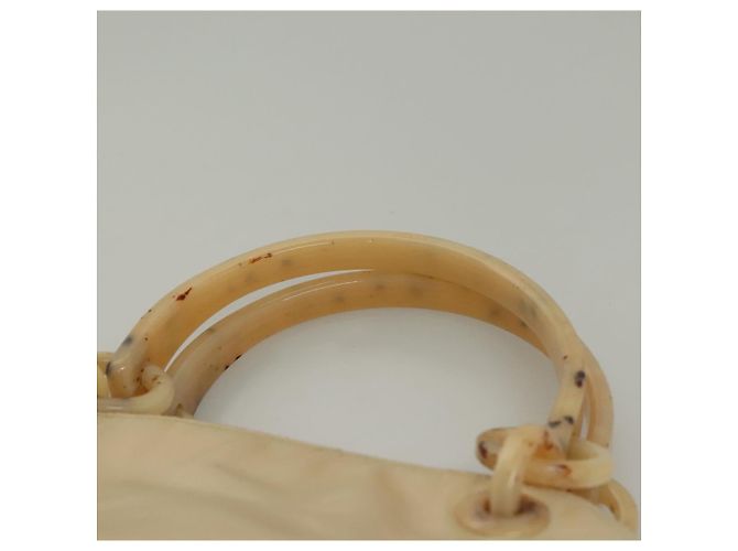 PRADA Borsa a mano in nylon beige argento autentica bs28225 - vista 9