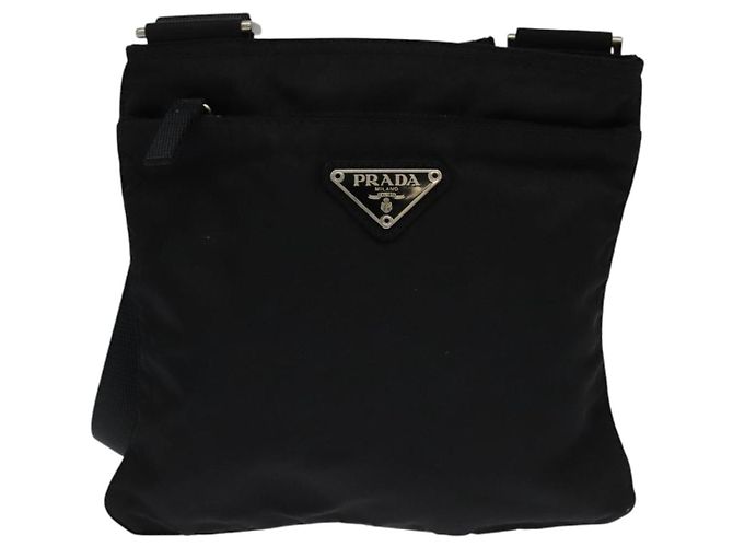 Borsa a Spalla PRADA Nylon Nero Argento Autentica ep9765 - vista 2