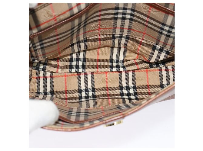 Autre Marque Borsa a Spalla Burberrys in Pelle Marrone Oro Auth ep10007 D'oro - vista 16