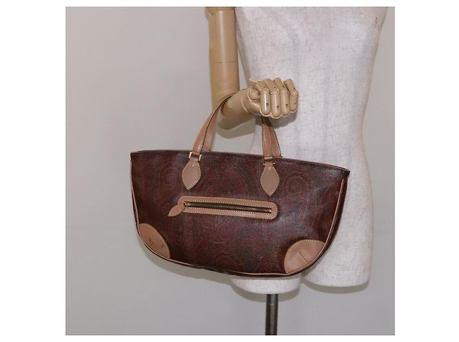 Borsa Tote ETRO in PVC marrone e oro Auth am8891 D'oro - vista 23