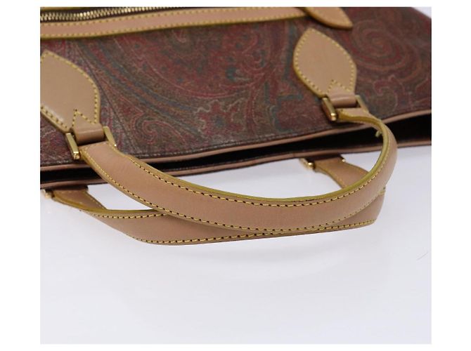 Borsa Tote ETRO in PVC marrone e oro Auth am8891 D'oro - vista 7