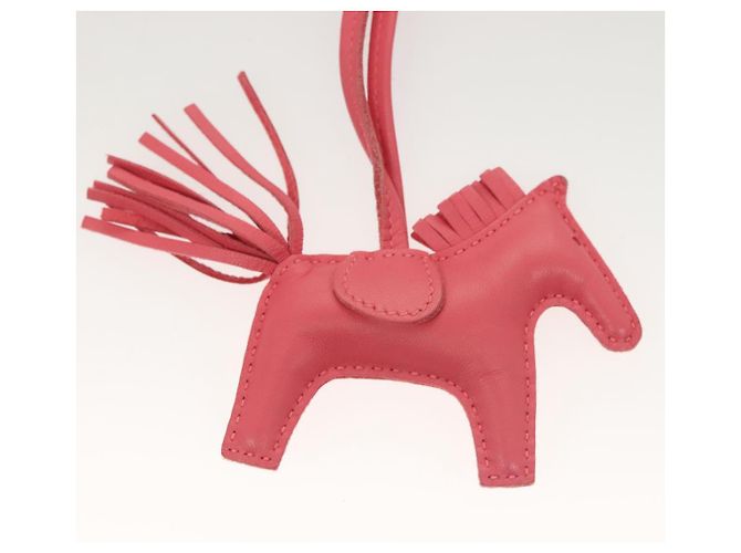 Hermès HERMES Rodeo Charm PM Charm Pelle Rosa Auth 135937 - vista 4
