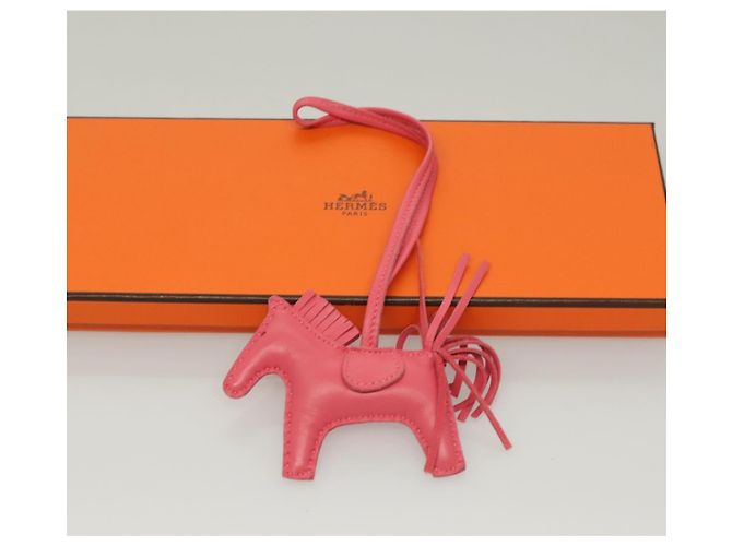 Hermès HERMES Rodeo Charm PM Charm Pelle Rosa Auth 135937 - vista 7
