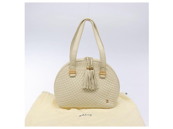 BALLY Borsa a mano in pelle bianca e oro Auth sw1273 Bianco D'oro - vista 28