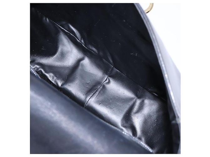 Borsa a Spalla Gancini in Pelle Nera e Oro Auth BA4219 di Salvatore Ferragamo Nero D'oro - vista 17