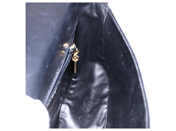 Borsa a Spalla Gancini in Pelle Nera e Oro Auth BA4219 di Salvatore Ferragamo Nero D'oro - vista 18