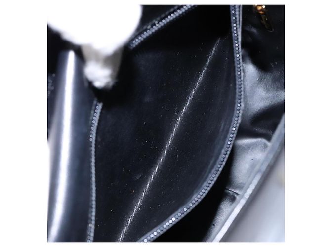 Borsa a Spalla Gancini in Pelle Nera e Oro Auth BA4219 di Salvatore Ferragamo Nero D'oro - vista 20
