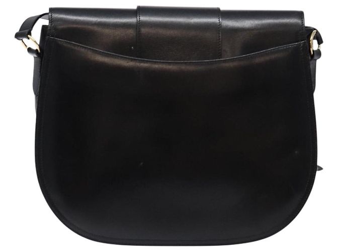 Borsa a Spalla Gancini in Pelle Nera e Oro Auth BA4219 di Salvatore Ferragamo Nero D'oro - vista 3
