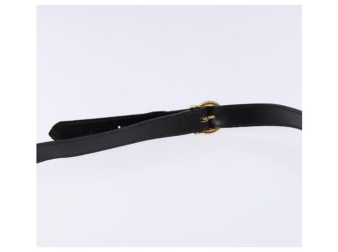 Borsa a Spalla Gancini in Pelle Nera e Oro Auth BA4219 di Salvatore Ferragamo Nero D'oro - vista 8